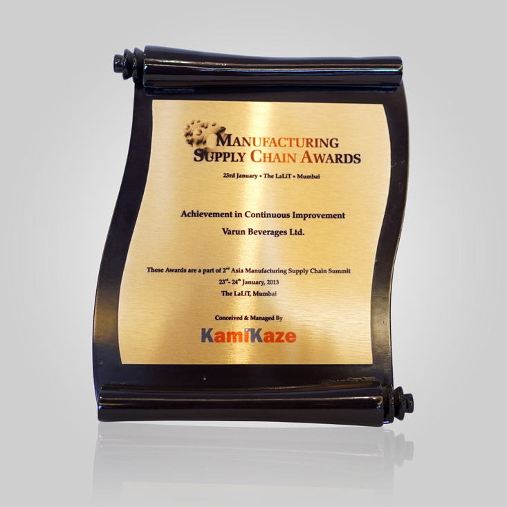 KamiKaze Award for Achievement in Continuous Improvement – 2013